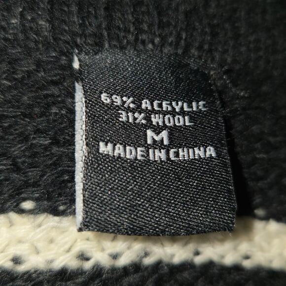 Moda International Womens M Wool Long Cardigan Sweater Duster Striped Zip Knit - Picture 12 of 13